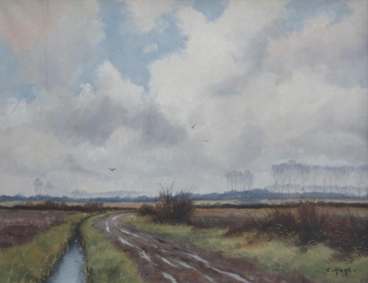 Cor Van Reken (1878-1959): Landschap (O/D, 57 x 47 cm), Antiek en Kunst, Kunst | Schilderijen | Klassiek, Ophalen of Verzenden
