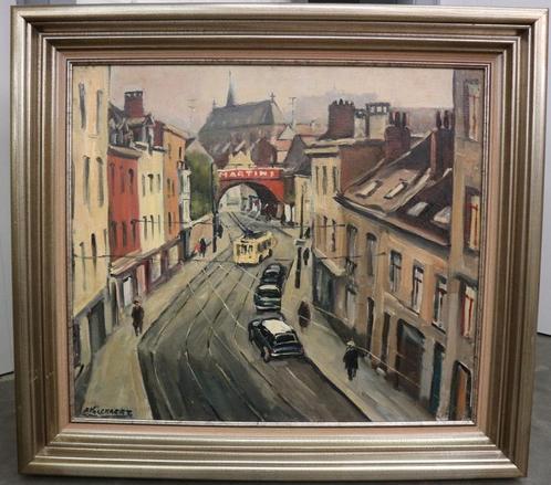 Piet Volckaert, Trolleybus op de Ch. d'Etterbeek, Antiquités & Art, Art | Peinture | Classique, Enlèvement