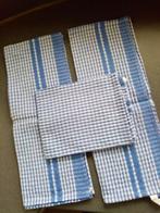 3 nieuw keukenhanddoeken theedoeken blauw wit ruiten 48/70cm, Maison & Meubles, Cuisine | Linge de cuisine, Enlèvement ou Envoi
