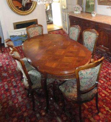 Prachtige Uitschuifbare tafel met 6 Stoelen - JP Ehalt	 beschikbaar voor biedingen