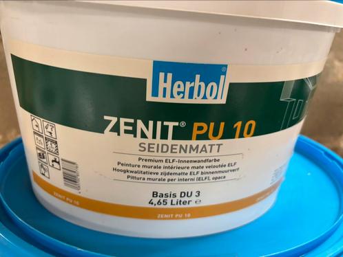 Herbol zenit PU 10 blauwgrijze muurverf 5l en 12,5liter, Hobby en Vrije tijd, Schilderen, Nieuw, Acrylverf, Ophalen