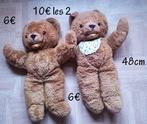 oursons jumeaux en peluche 6€/p     ou 10€   les 2oursons, Enlèvement ou Envoi, Comme neuf, Ours