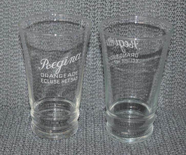 Ecluse Het Sas / Regina / 2 Glazen, Verzamelen, Biermerken, Nieuw, Glas of Glazen, Overige merken, Ophalen of Verzenden