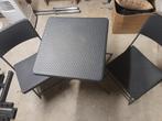 inklapbare tuintafel met 2 stoelen, Tuin en Terras, Tuintafels, Ophalen, Gebruikt, Vierkant, Kunststof