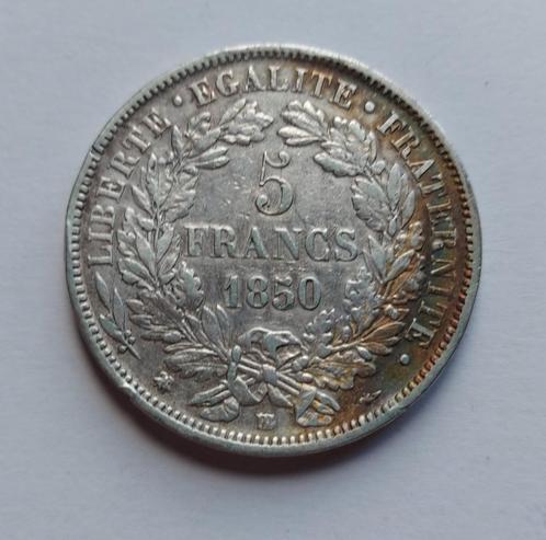 Frankrijk 5 francs 1850 BB zilver, Ceres, Timbres & Monnaies, Monnaies | Europe | Monnaies non-euro, Monnaie en vrac, France, Argent