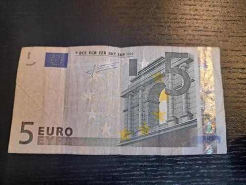 2002 Spanje 5 euro oude type Trichet code M006C4, Postzegels en Munten, Bankbiljetten | Europa | Eurobiljetten, Los biljet, Spanje