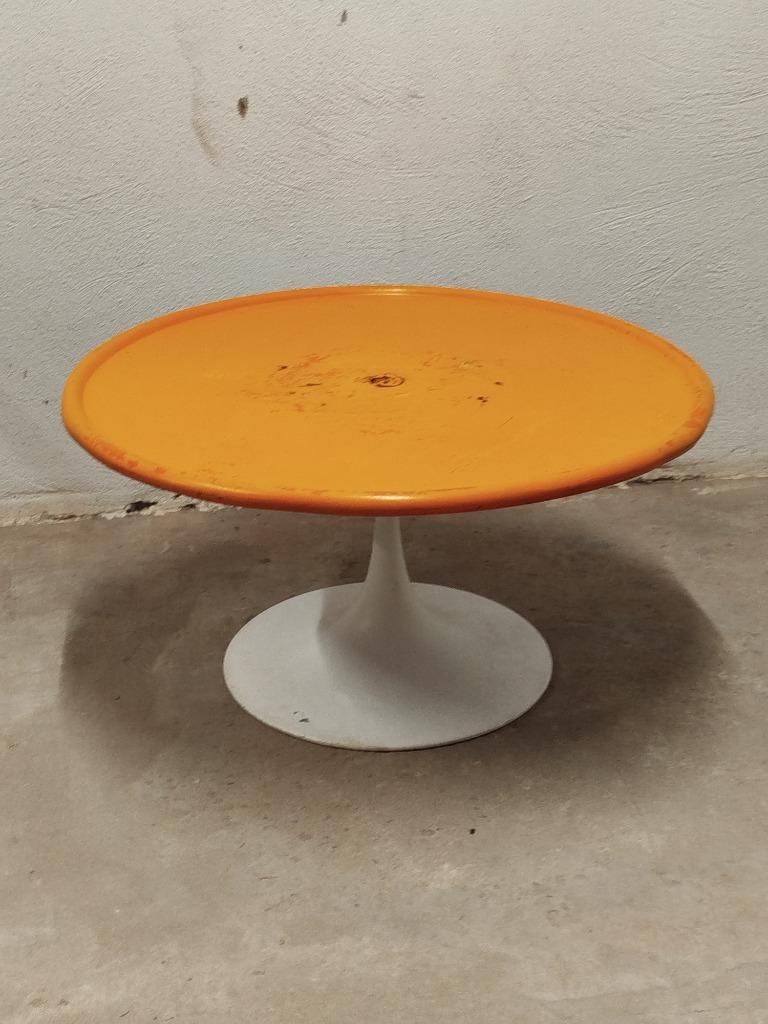 Te restaureren vintage‘70 SpaceAge koffietafeltje tullipvoet, Maison & Meubles, Tables | Tables de salon, Utilisé, Moins de 50 cm