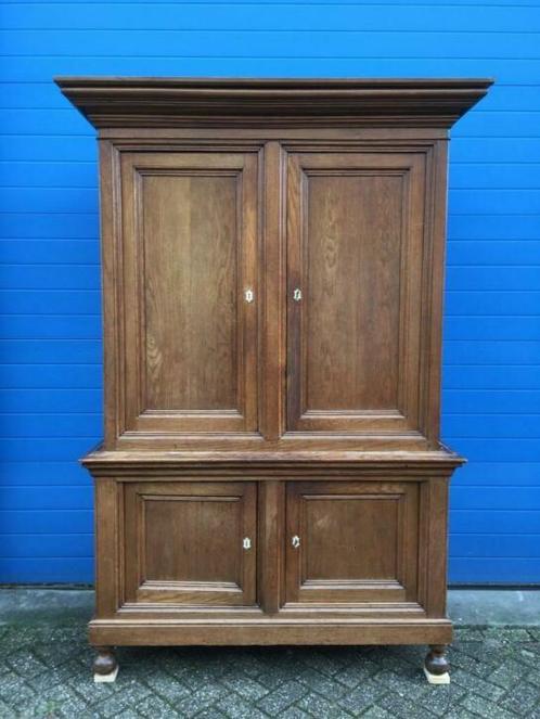 eiken kabinet of servieskast antiek 145x222 met 4 deurtjes, Antiek en Kunst, Antiek | Meubels | Kasten