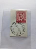 Belgique 1957 timbre roi baudouin fragment obliteration rela, Timbres & Monnaies, Affranchi, Timbre-poste, Maison royale, Envoi