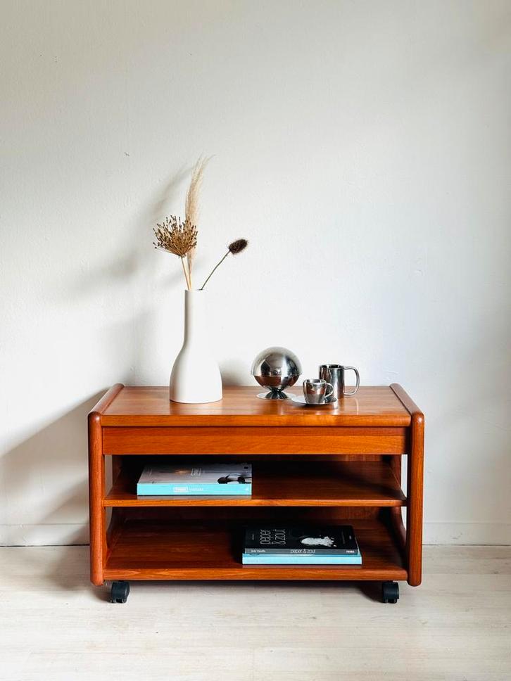 Vintage teak Trolley / tvmeubel - jaren 60 Deens, Huis en Inrichting, Kasten |Televisiemeubels, Zo goed als nieuw, Ophalen