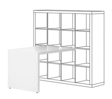 Bureau Kallax wit + Kast Kallax Zwart 4x4 (IKEA) beschikbaar voor biedingen