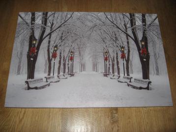 Decoratie Kader Lijst Wanddecoratie Winterlandschap met verl, Huis en Inrichting, Ophalen of Verzenden, Nieuw, 50 tot 75 cm, Minder dan 50 cm