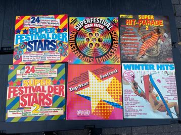 Pakket 15 LP’S Verschillende genres/compilaties(zie foto’s) beschikbaar voor biedingen