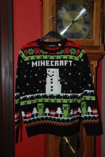 Superbe Pull de Noël"MINECRAFT" pour garçon T152 comme NEUF! disponible aux enchères