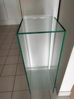 Bijzettafel in glas, Maison & Meubles, Tables | Tables d'appoint, Comme neuf, 60 cm ou plus, Enlèvement, Moins de 55 cm