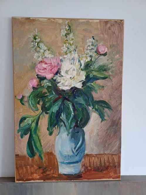 BLOEMEN STILLEVEN M.VAN DEN BEMPT  60x40, Antiek en Kunst, Kunst | Schilderijen | Klassiek, Ophalen of Verzenden