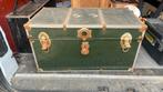 Ancienne malle / coffre de voyage vert, Ophalen, Overige materialen, Minder dan 50 cm, Gebruikt