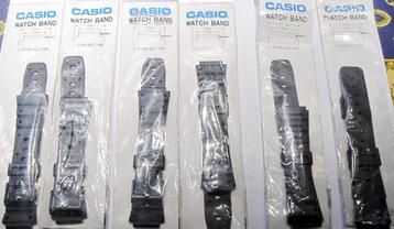 Bracelet peu épais CASIO résine, 17/20/22 mm, NEUF, blister beschikbaar voor biedingen