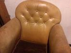 2 fauteuils club en cuir d epoque, Huis en Inrichting, Ophalen, Gebruikt, Leer, 1900 art deco