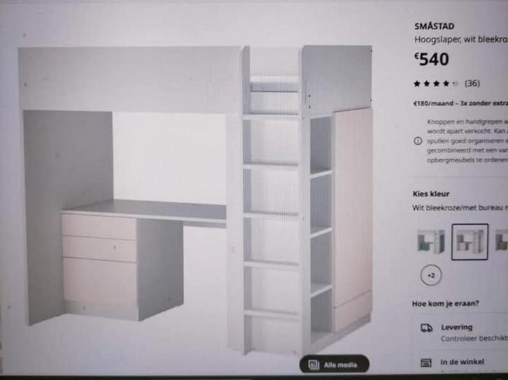 Hoogslaper 90*200, Kinderen en Baby's, Kinderkamer | Stapelbedden en Hoogslapers, Hoogslaper, Ophalen