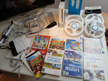 Volledige Wii-set met veel accessoires (voor 4 pers) + games beschikbaar voor biedingen