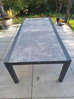 Aluminium tuintafel met glazen blad 220 (of 330) x 100 cm., Tuin en Terras, Tuintafels, Ophalen, Aluminium