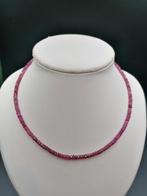 Natuurlijke robijn edelstenen stenen ketting, Handtassen en Accessoires, Kettingen, Ophalen of Verzenden, Nieuw, Rood, Met edelsteen