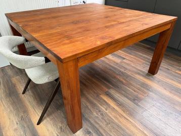 Teak eettafel 150x150, Huis en Inrichting, Ophalen, 100 tot 150 cm, 150 tot 200 cm, Vijf personen of meer