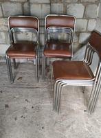 13 x chaises empilables vintage Bauhaus en bon état, Maison & Meubles, Bauhaus, stapelbare stoelen, vintage, retro, Brun, Enlèvement