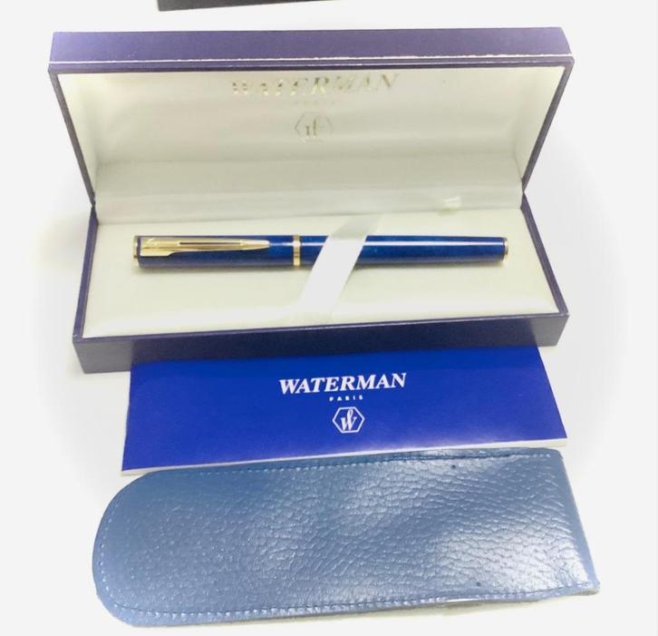 Waterman Marbled Caribbean Blue Lacquered Vulpen - Zo goed a, Verzamelen, Pennenverzamelingen, Zo goed als nieuw, Vulpen, Waterman
