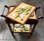 Vintage houten trolley met wielen, Ophalen