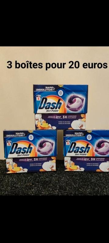 3 boîtes DASH lessive La collection Ambre et Orchidée 16 pod, Enlèvement