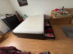 Lit ikea malm brun noir, Huis en Inrichting, Slaapkamer | Complete slaapkamers, Ophalen, Zo goed als nieuw, Tweepersoons, Ikea malm