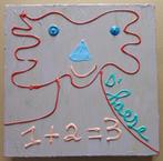 HANNES D'HAESE / 1 + 2 = 3 / OLIEVERF DOEK / 30x30x4cm CHASS, Antiek en Kunst, Ophalen of Verzenden
