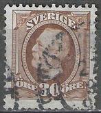 Suède 1891/1913 - Yvert 47 - Roi Oscar II - 30 heures (ST), Envoi, Suède, Affranchi