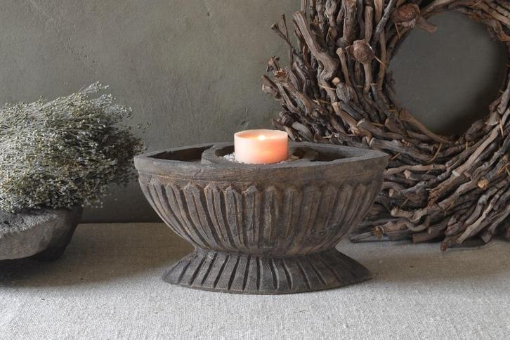 Bootvormige houten kandelaar "Luksa Home Collection", Huis en Inrichting, Woonaccessoires | Kandelaars en Kaarsen, Nieuw, Kandelaar