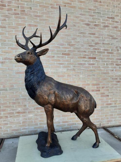 BRONZEN GROOT HERT AAN 2650 IPV 3850 AAN ZEER LAGE PRIJS!!!, Tuin en Terras, Tuinbeelden, Nieuw, Dierenbeeld, Overige materialen