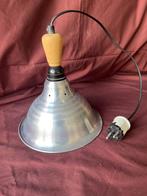 Vintage werklamp – aluminium & hout, Ophalen of Verzenden, Zo goed als nieuw, 50 tot 200 watt, Overige typen
