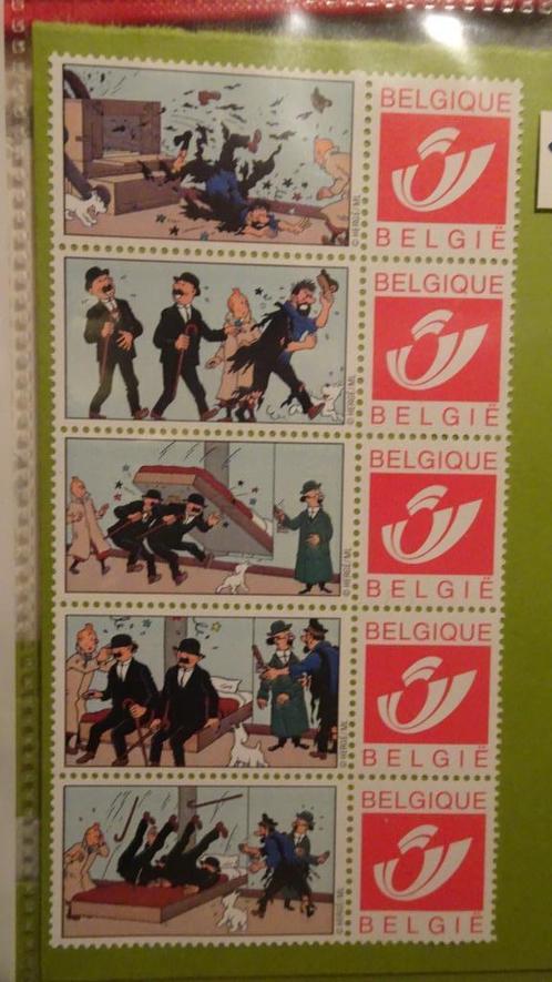 Feuillet 5 timbres Tintin - Le lit et les Dupond(t), Timbres & Monnaies, Timbres | Europe | Belgique, Non oblitéré, Enlèvement ou Envoi