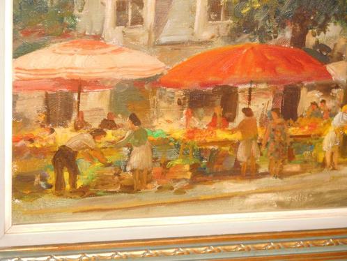 Groetenmarkt Gent door Raphael De Buck, Antiek en Kunst, Kunst | Schilderijen | Klassiek, Ophalen