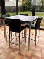 Mooie hoge tafel met stoelen lichte beschadigingen, Huis en Inrichting, Ophalen, Gebruikt