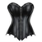 C11 pracht zwart kunsleer corset met rits maten 3 tot 7XL..., Ophalen of Verzenden, Body of Korset, Zwart