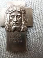 bronzen religieuze medaille getekend, Antiek en Kunst, Ophalen