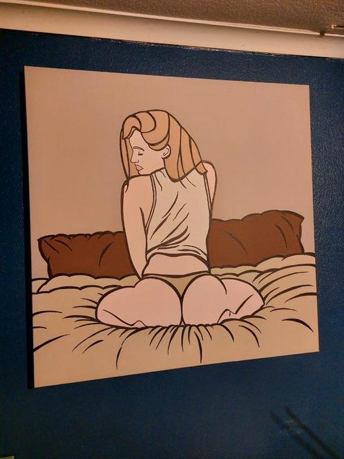Sensueel schilderij van 1 meter op 1 meter, Antiek en Kunst, Kunst | Schilderijen | Modern, Ophalen