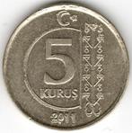 Turkije : 5 Kurus 2011 Dubbel Geslagen  KM#1240  Ref 13757, Postzegels en Munten, Ophalen of Verzenden, Losse munt, Overige landen