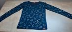 T-shirt lange mouwen blauw met figuurtjes - maat 152, Teen Girls, Enlèvement ou Envoi, Chemise ou À manches longues, Comme neuf