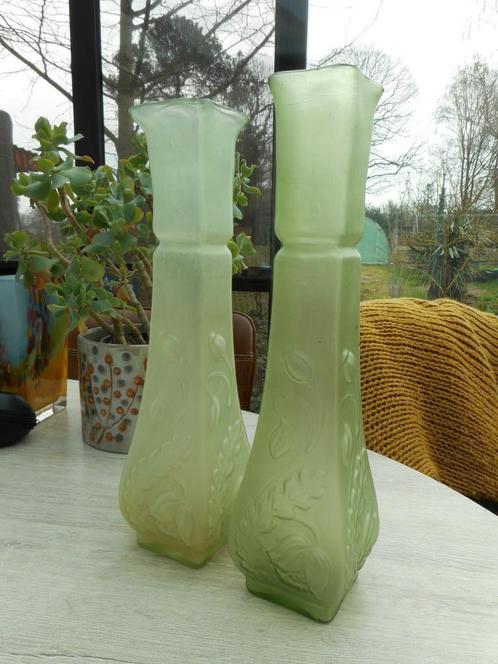 VSL - zeldzaam duo vazen - 1880-1885, Antiek en Kunst, Antiek | Glaswerk en Kristal, Ophalen of Verzenden