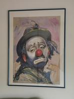 Clown in kader naar afbeeling Mary Brilli Paglaccio Triste, Ophalen, Gebruikt, Print, 75 cm of meer