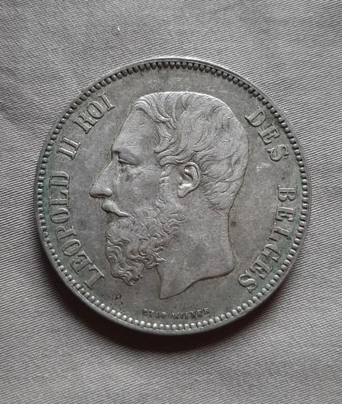 Zilveren Belgische 5 Frank Leopold II 1973, Postzegels en Munten, Munten | België, Losse munt, Zilver, Zilver, Ophalen of Verzenden
