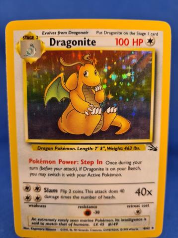 Dragonite 4/62 - Fossil, Envoi, Comme neuf